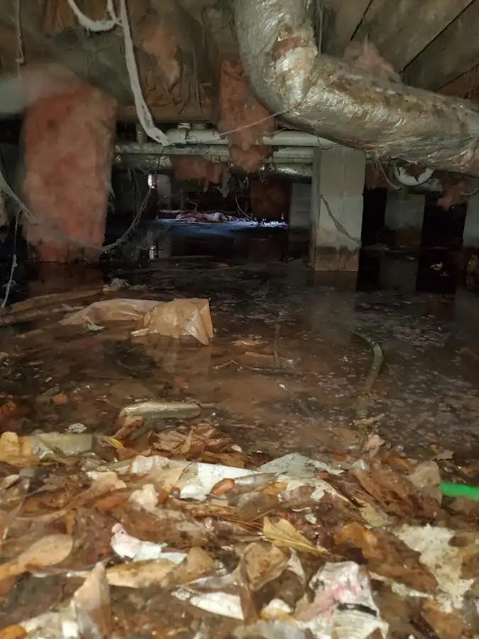 Crawl space flood assessment for Commercial Water Damage Restoration in Notre Dame